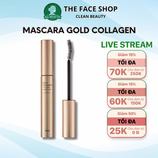 Mascara dưỡng ẩm dày và cong mi chống nước chống lem lâu trôi The Face Shop Gold Collagen Volume Mascara 12g