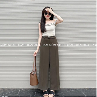 Quần vải suông nấm kèm đai