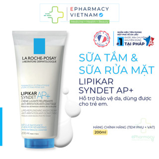 Sữa Rửa Mặt & Sữa Tắm LA ROCHE-POSAY Lipikar Syndet Cream-Gel Cho Da Khô Nhạy Cảm Mẫn Ngứa 200ml