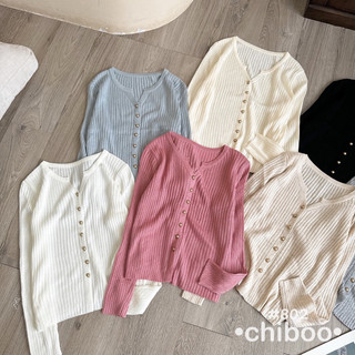 áo khoác len mỏng cúc tròn