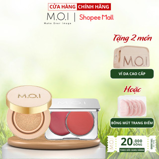 Bộ đôi trang điểm bền màu lâu trôi Phấn nước M.O.I Premium Edition Baby Skin và Má hồng dạng kem Dual Cream Blusher