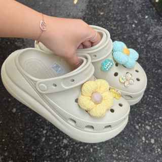 Dép Sục Croc Classic Crush Clog Đế 6cm Tặng Kèm Charm