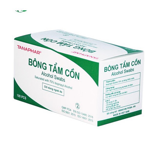 BÔNG TẨM CỒN Tanaphar Hộp 100 miếng