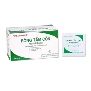 BÔNG TẨM CỒN Tanaphar Hộp 100 miếng