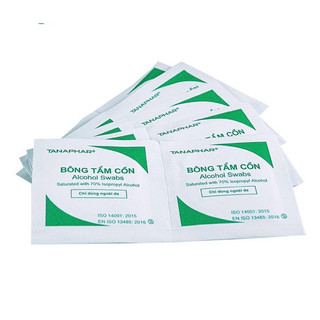 BÔNG TẨM CỒN Tanaphar Hộp 100 miếng