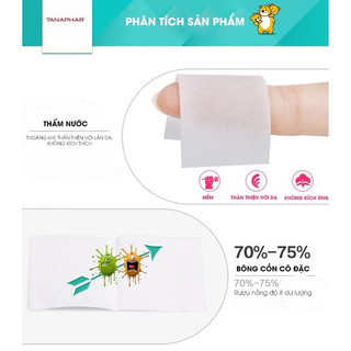 BÔNG TẨM CỒN Tanaphar Hộp 100 miếng