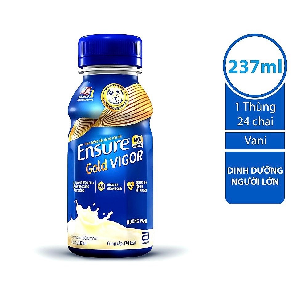 Mẫu Mới] Lốc 6 Chai Sữa Nước Ensure Gold Vani (HMB) 237ml.