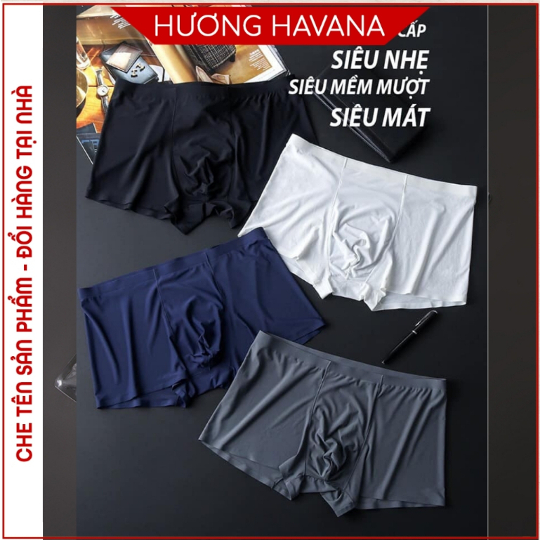 Quần lót nam boxer, quần sịp đùi nam lụa thun lạnh siêu nhẹ bigsize Havana MLQ05