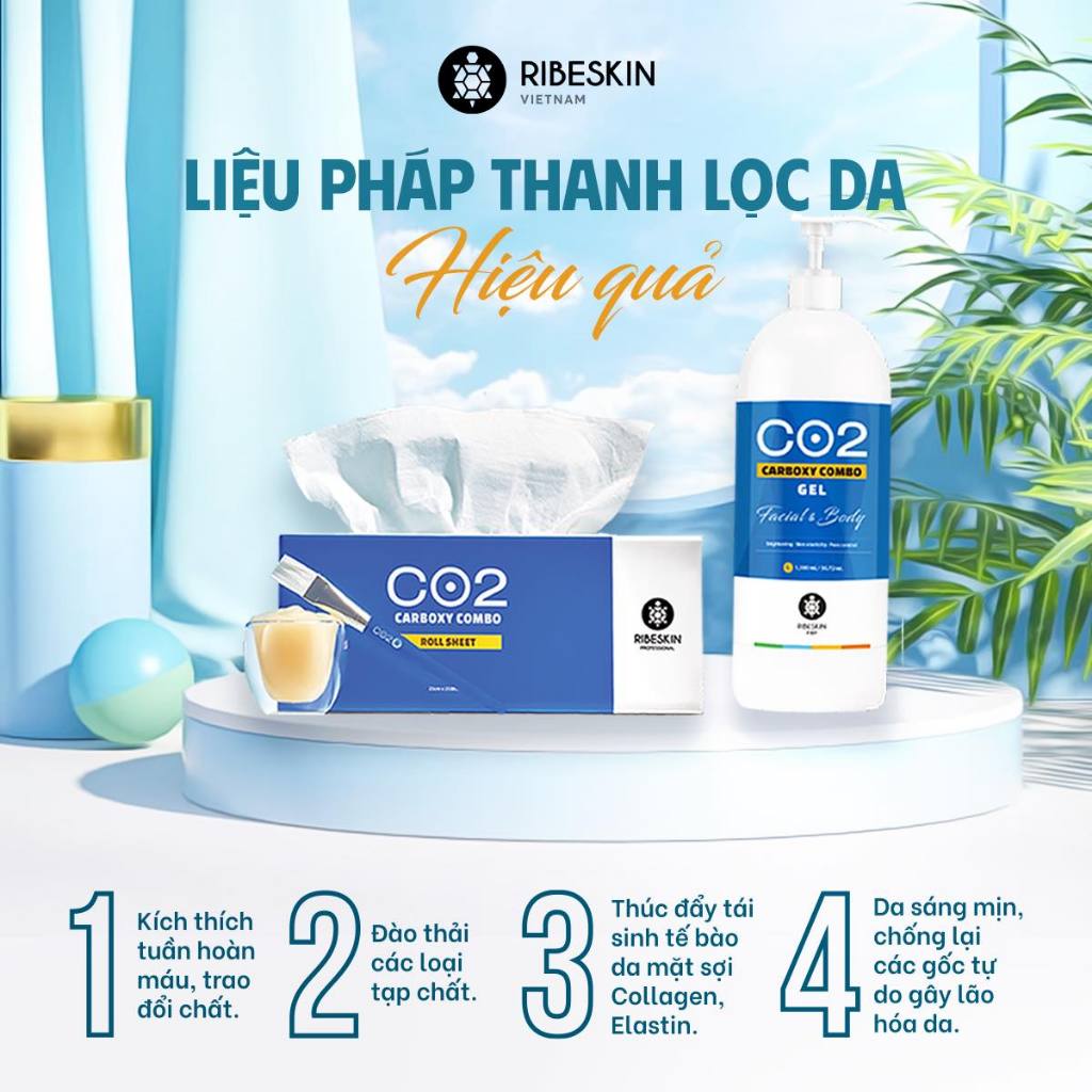 Mặt nạ thải độc MẶT VÀ BODY CO2 Carboxy Ribeskin giúp sạch sâu, căng bóng và ngăn ngừa mụn