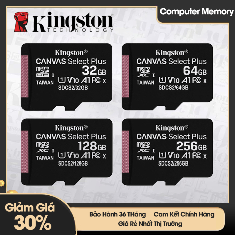 - Thẻ Nhớ Micro 64Gb/128Gb/256Gb SDHX Kingston Canvas 100MB/s - Hàng mới chính hãng - BH 36 tháng 1 đổi 1