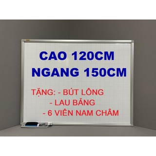Bảng từ trắng cao cấp 120 x 150cm - TẶNG BÚT, NAM CHÂM, LAU BẢNG
