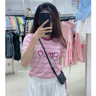 Áo phông tay cộc kẻ ngang Smile