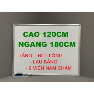 Bảng từ trắng viết bút lông KT 120 x 180cm tặng bút, nam châm, lau bảng (120x180cm)