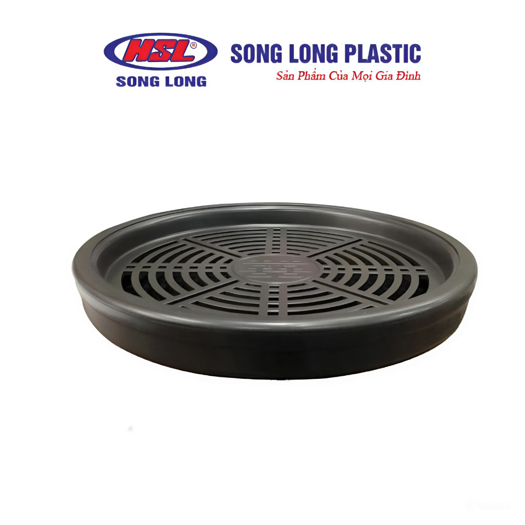 Khay Trà Nhựa Giả Gỗ Hình Tròn Song Long Plastic Cao Câp, Khay Đựng Ấm Chén Tròn Đẹp Mắt Và Sang Trọng