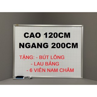 Bảng từ trắng viết bút lông KT 120 x 200cm - tặng bút, nam châm, lau bảng