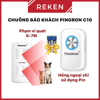 Chuông báo khách hồng ngoại không dây cho nhà và cửa hàng PINGRON C10