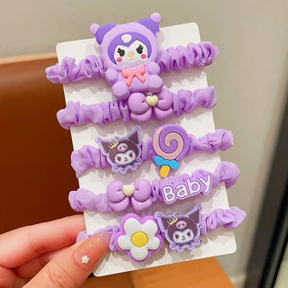Vỉ 5 Dây Cột Tóc, Buộc Tóc Kuromi Cute Cho Bé