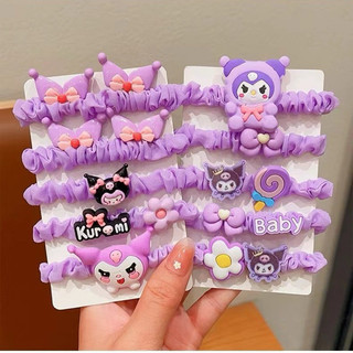 Vỉ 5 Dây Cột Tóc, Buộc Tóc Kuromi Cute Cho Bé