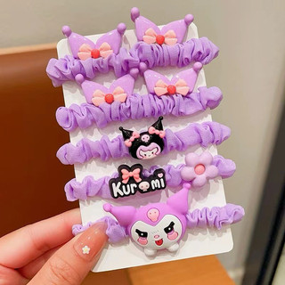 Vỉ 5 Dây Cột Tóc, Buộc Tóc Kuromi Cute Cho Bé