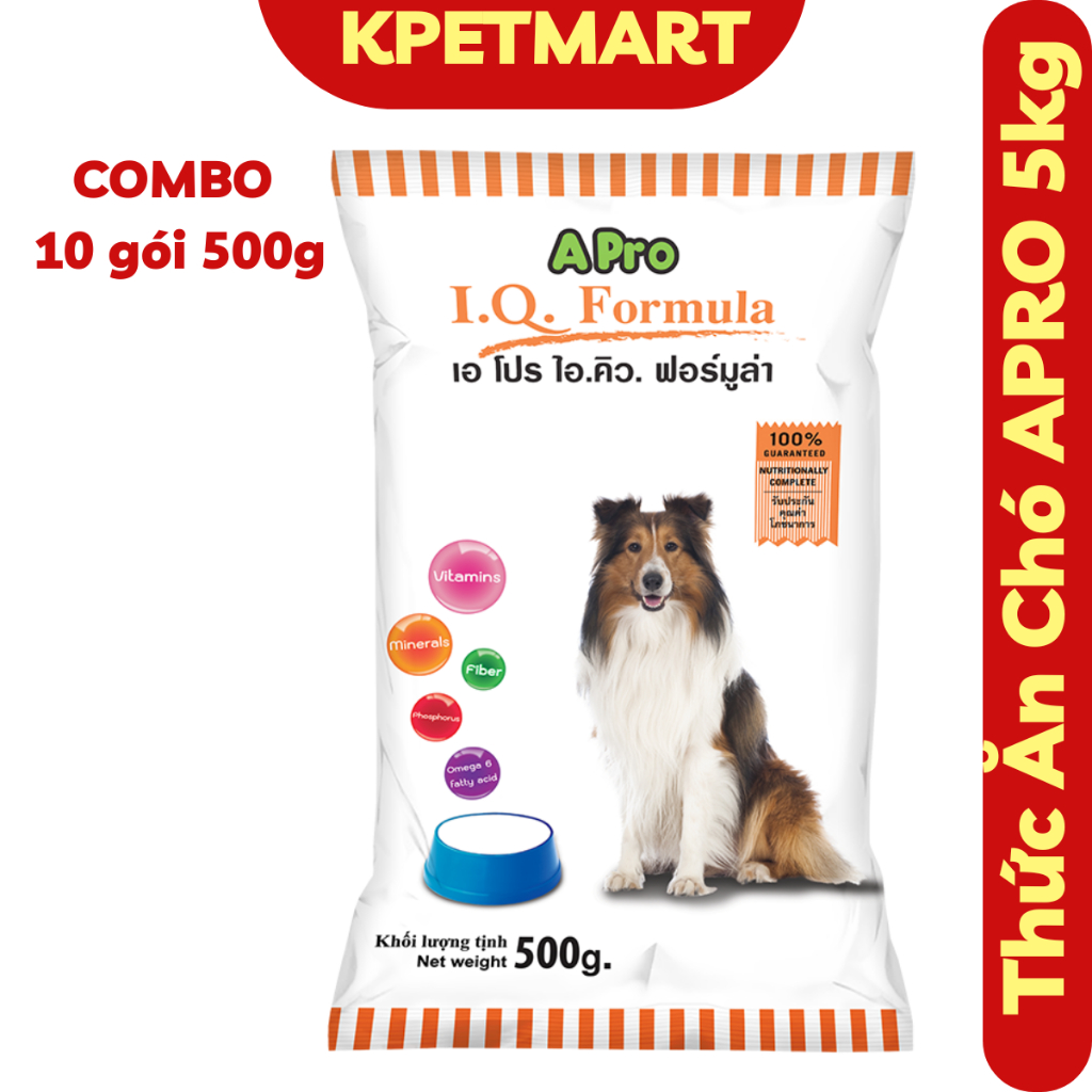 <5kg> Hạt Chó Trưởng Thành APRO IQ Formula 5kg  (10 gói 500g) - Thức Ăn Hạt Cho Chó  - KPETMART