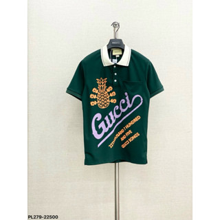 Áo polo gc phối hoạ tiết quả dứa siêu lạ -Áo polo gc nam dập chữ nổi from đẹp chất mát