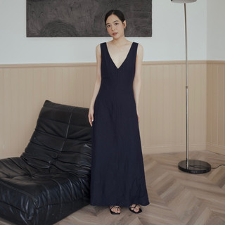   Gabyli Label  Đầm dài linen sát nách cổ V - ONA DRESS 