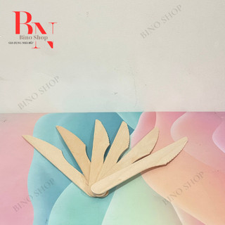 Dao Gỗ Dùng Một Lần - Dao Cắt Bánh Kem- 10 Cái