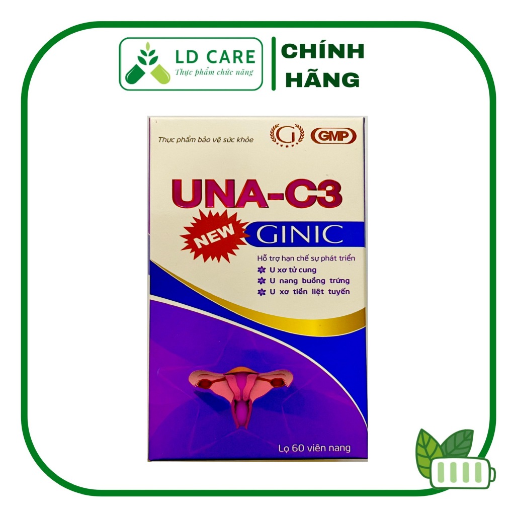 UNA C3 New Hỗ trợ phòng ngừa u xơ, u nang Hộp 60 viên