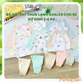 Bộ thun lạnh dài tay Avaslew chất peptit cho bé sơ sinh 3kg-6kg