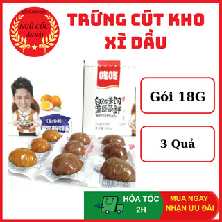 Trứng Cút Ngâm Xì Dầu - Trứng Cút Kho Xì Dầu - Trứng Cút Ngâm Tương Trung Hoa - Gói 3 Quả - ngucoc_anvat