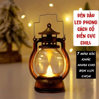 Đèn trang trí, decor hình đèn dầu phong cách Châu Âu cổ điển, ánh sáng led giả ngọn lửa siêu đẹp.