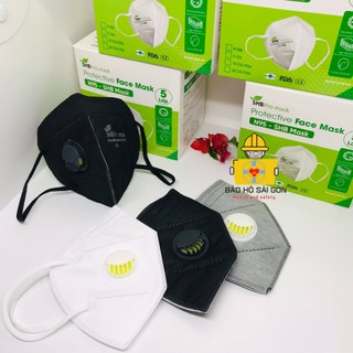 (Combo 5 hộp) Khẩu trang n95 có van thở SHB Pro Mask, Kn95 chính hãng 5 lớp kháng khuẩn đạt chuẩn FFP2