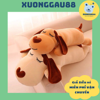 Đồ Chơi Thú Gấu Nhồi Bông Gối Ôm Chó Husky, Mũi Trái Tim Chất Liệu Bông Cao Cấp Size Từ 50cm-1M