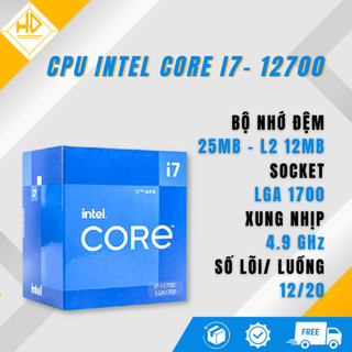 CPU Intel Core i7 12700 ( 2.1GHz Turbo 4.9GHZ 12 Nhân 20 Luồng ) Hàng cũ đã qua sử dụng BH 1 Tháng