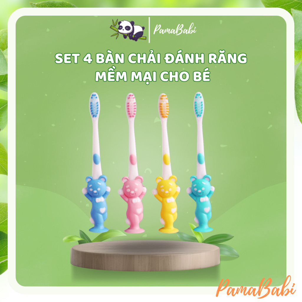 Set 4 chiếc bàn chải hình thú cho bé