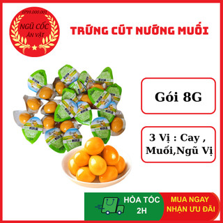 Trứng Cút Nướng Muối - Nướng Cay - Nướng Ngũ Vị Thơm Ngon - Trứng Cút Ăn Liền Trung Quốc - Gói 8G - ngucoc_anvat