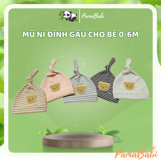Mũ nỉ gấu cute cho bé 0-6 tháng tuổi