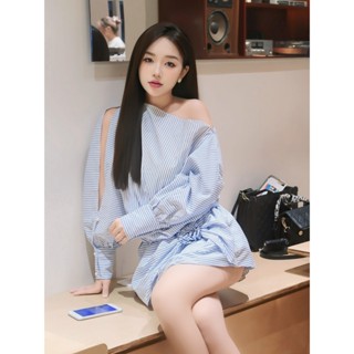 Váy tiểu thư trễ vai sang chảnh điệu đà BUN222 chất liệu xịn, có quần bảo hộ hót năm 2024