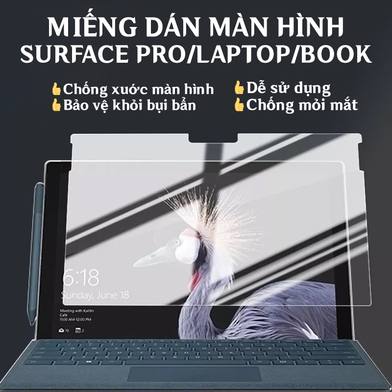 Miếng Dán Màn Hình Microsoft Surface Pro 4, 5, 6, 7, 8, 9 12.3 inch và 13 inch Chống Trầy Xước Và Chống Ánh Sáng Xanh
