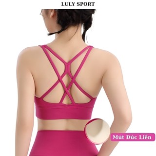  Áo Tập Yoga Mút Đúc LULY SPORT Dây Đan Chéo Lưng Chất Thun Lulu Mềm Mịn Đàn Hồi Tốt 