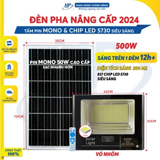 Đèn Led Pha Năng Lượng Mặt Trời 300W, 200w 100W,IP67, Sáng Liên Tục,Có Chế Độ Báo Pin Sạc Đầy. (Video thực tế)