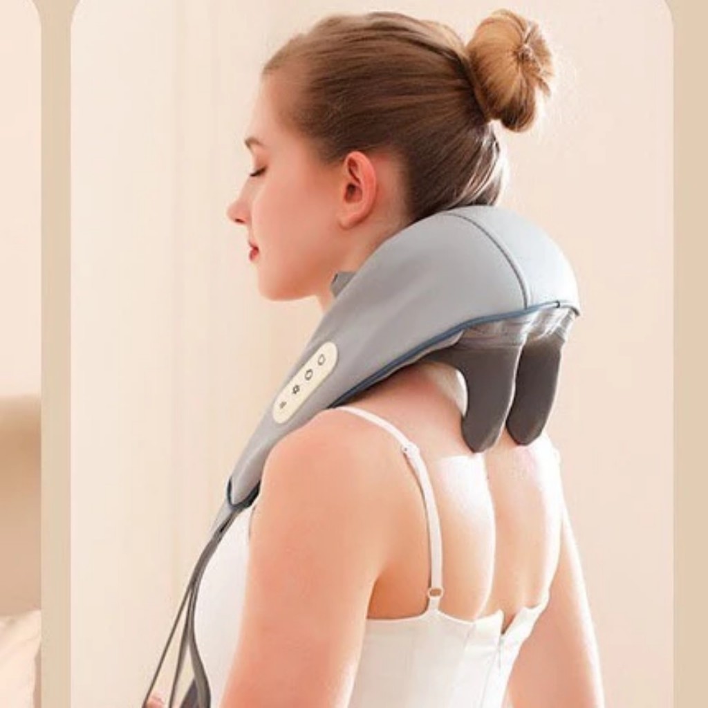 Máy Massage Cổ Vai Gáy 6D - Gối Massage Cổ Váy Thư Giãn Văn Phòng, Người Cao Tuổi