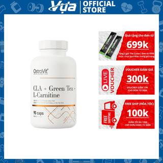 Viên uống OstroVit - CLA + Green Tea + L-carnitine (90 viên) - Hỗ trợ giảm cân, tăng năng lượng, Chính Hãng