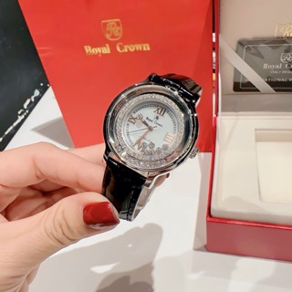 [ Mua 1 tặng ] Đồng hồ nữ Royal Crown 3638 Đá Xoay, Size 35mm, Authentic, Full box, Luxury diamond watch