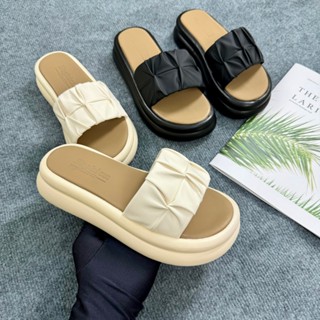 Dép Lê Nữ Độn Đế 5cm Quai Ngang Nhúm Hàng Loại 1 Full Box- Gl5