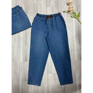  Quần jean baggy nữ cạp chun co dãn 4 chiều - Quần baggy bò co dãn 