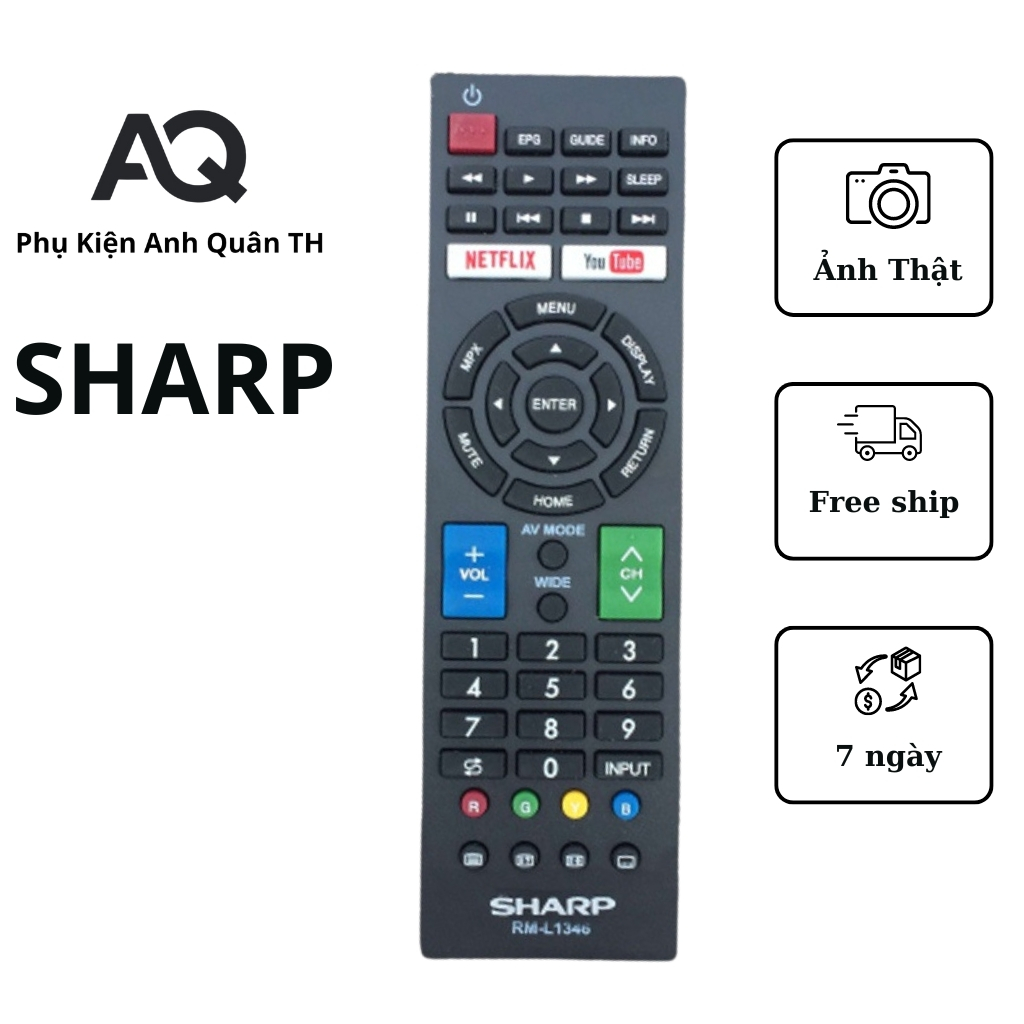 Remote tv sharp - Điều khiển tivi SHARP smart các dòng LED/SMART
