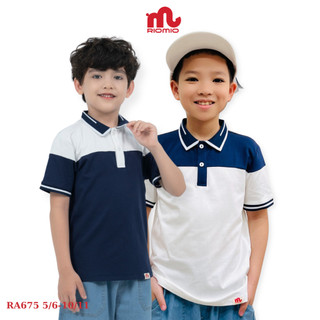 Áo polo bé trai RIOMIO size 21-42kg, cổ bẻ chất cotton mềm mát cho bé mặc đi học, đi chơi - RA675