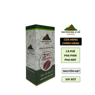 Cà Phê Hạt Rang Motherland Coffee hộp 250g Màu Xanh Dùng Pha Phin và Pha Máy