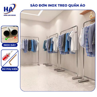Sào treo quần áo Inox shop thời trang, sào treo quần áo livetream, kệ treo quần áo ảnh thật tại xưởng( T04)